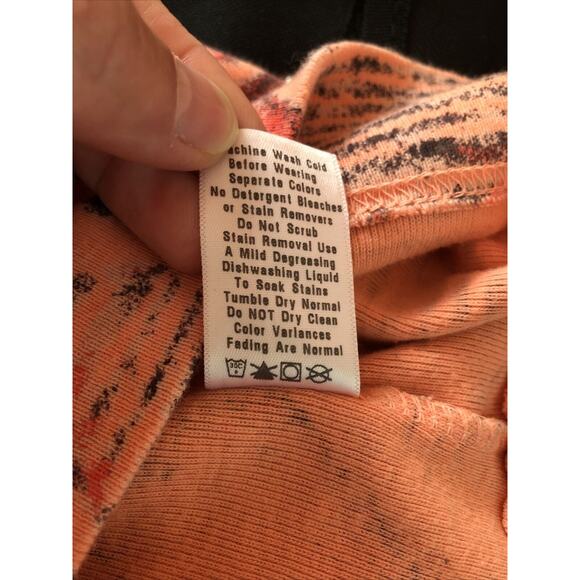 FRESH PRODUCE Pink Geometric 3/4 Sleeve V Neck 100% Cotton Top XS - Picture 7 of 7